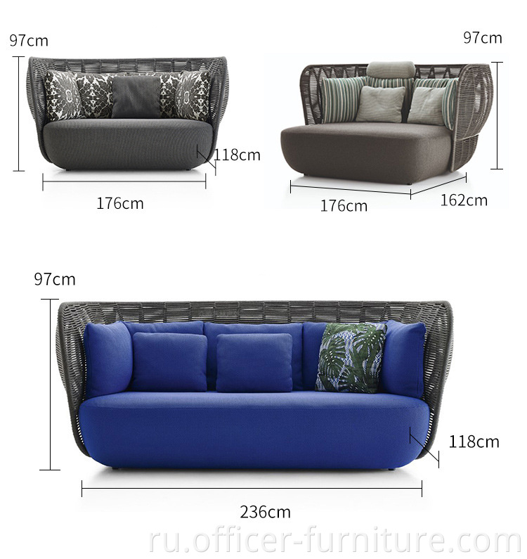 Multi-seat sofa size